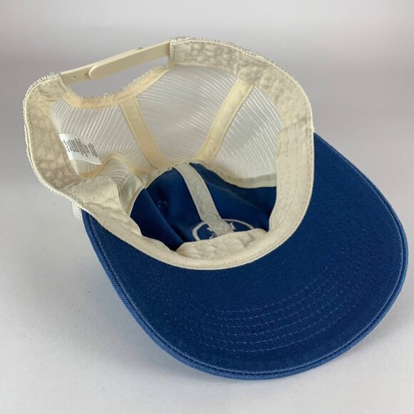 Life Is Good Mens Blue Cream Beige Relaxed Fit Snapback Trucker Hat - Picture 4 of 5